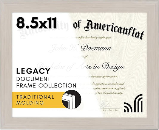 Americanflat 8.5x11 Diploma Frame in Light Wood with Shatter Resistant Glass - Horizontal and Vertical Formats for Wall and Tabletop