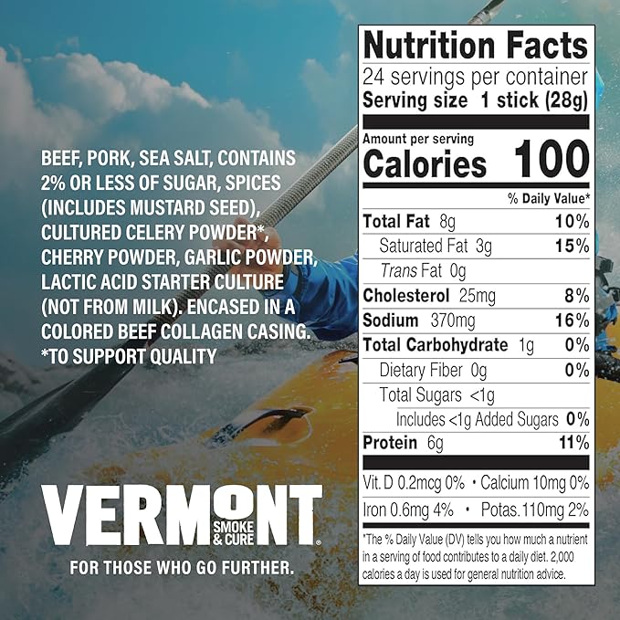 VERMONT SMOKE AND CURE Mini Meat Sticks Variety Pack, 6 OZ