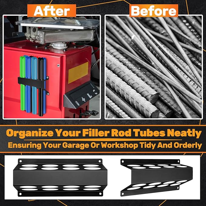 8 Slot TIG Welding Rod Holder Storage Tubes Rack Welding Filler Rod Tubes Organizer Wall Mount Container Shelf for Welder Table