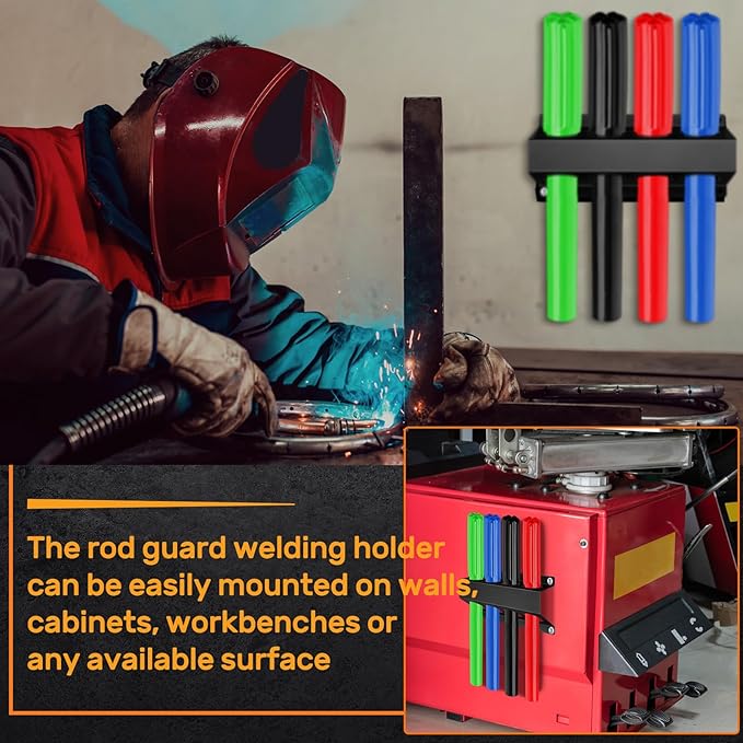 4 Slot TIG Welding Rod Holder Storage Tubes Rack Welding Filler Rod Tubes Organizer Wall Mount Container Shelf for Welder Table