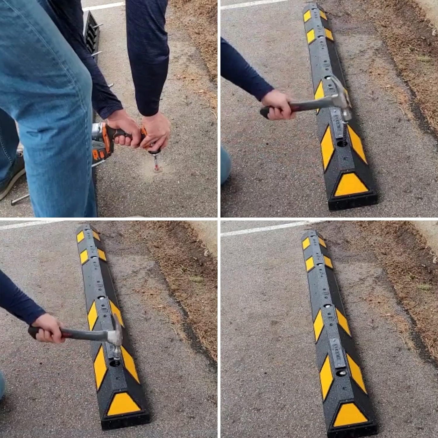 SmartSign Rebar Spikes - Pack of 40, Length 14", Diameter 1/2", Heavy Duty Metal Rebar Stakes for 6ft Parking Curbs/Wheel Stop/Speed Bump, Silver