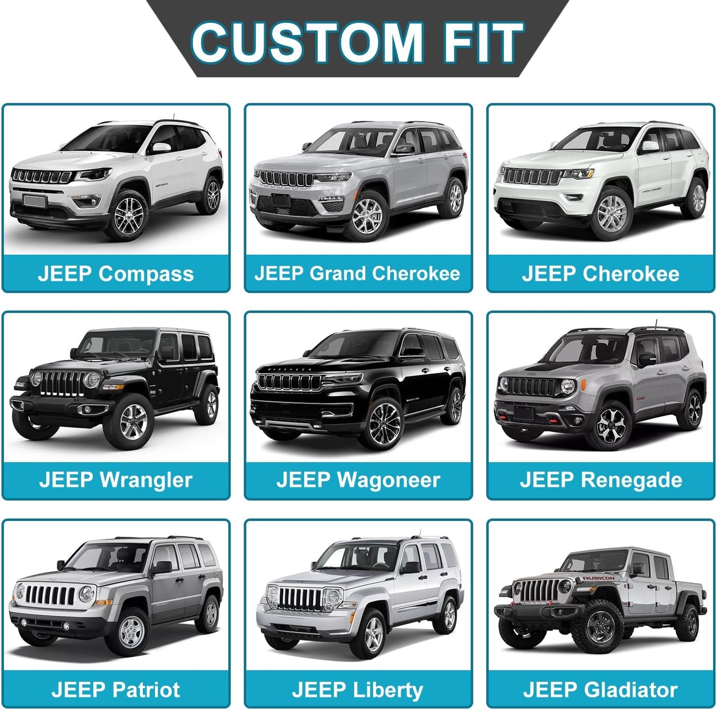 GIANT PANDA Front Car Seat Cover for Jeep, 3D Air Mesh Car Seat Covers Custom Fit Jeep Grand Cherokee Wrangler Compass Gladiator Wagoneer (Red) 2-Pack