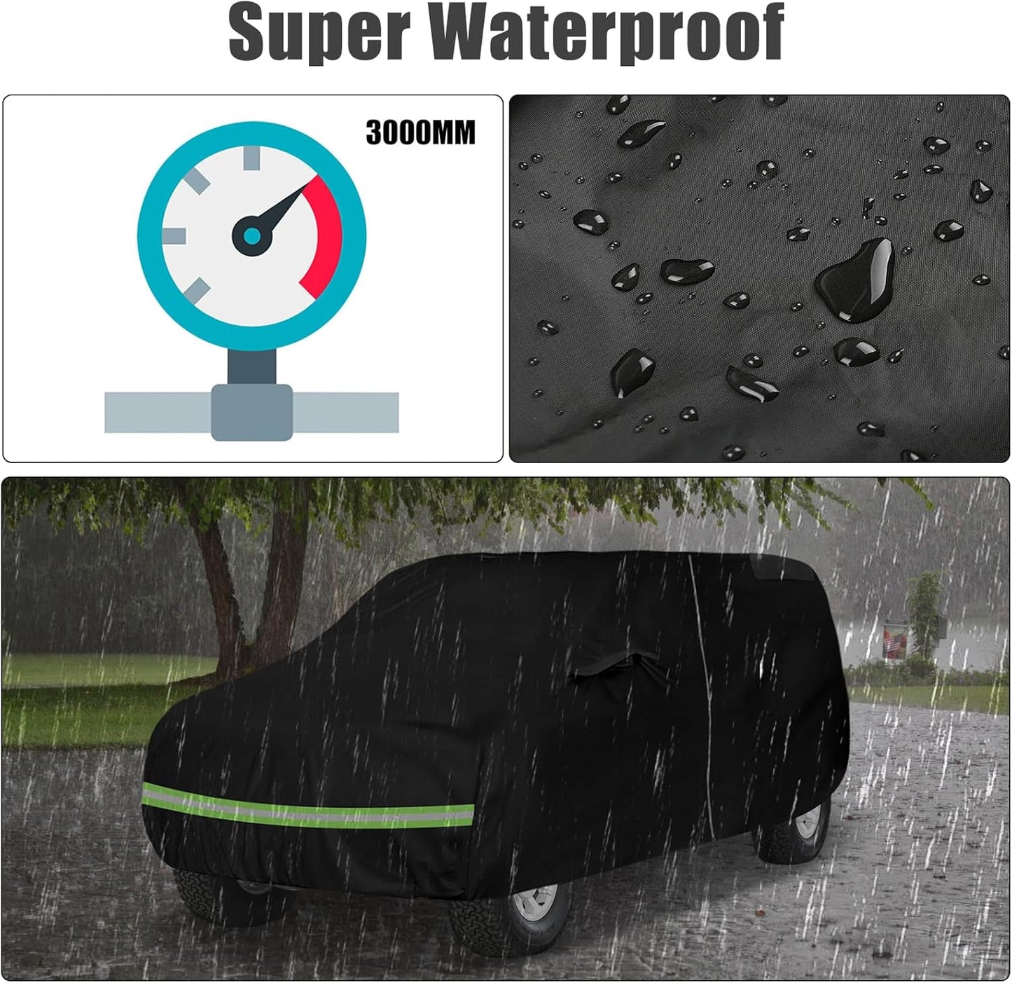 Waterproof Car Cover Compatible with 1984-2002 Toyota 4Runner 2/4 Door SUV Accessories, All Weather Classic Car Covers with Inner Cotton&Zipper Door for Snow Rain Protection