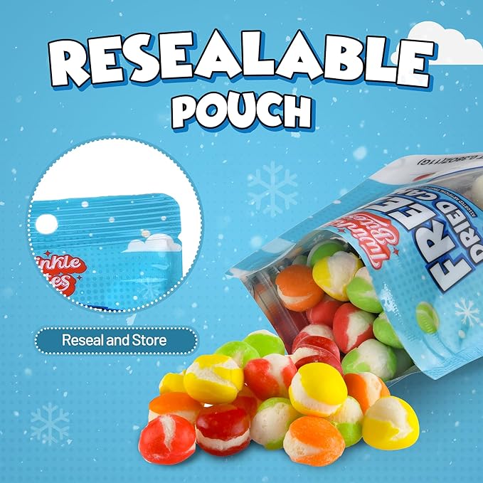20 Pack Freeze Dried Candy- About 10 Pcs Per Bag - Bulk Treat Candy In Resealable Bag - Great For Kids, Adults, School, Party Favors, Birthday Party- 5 Delicious Flavors