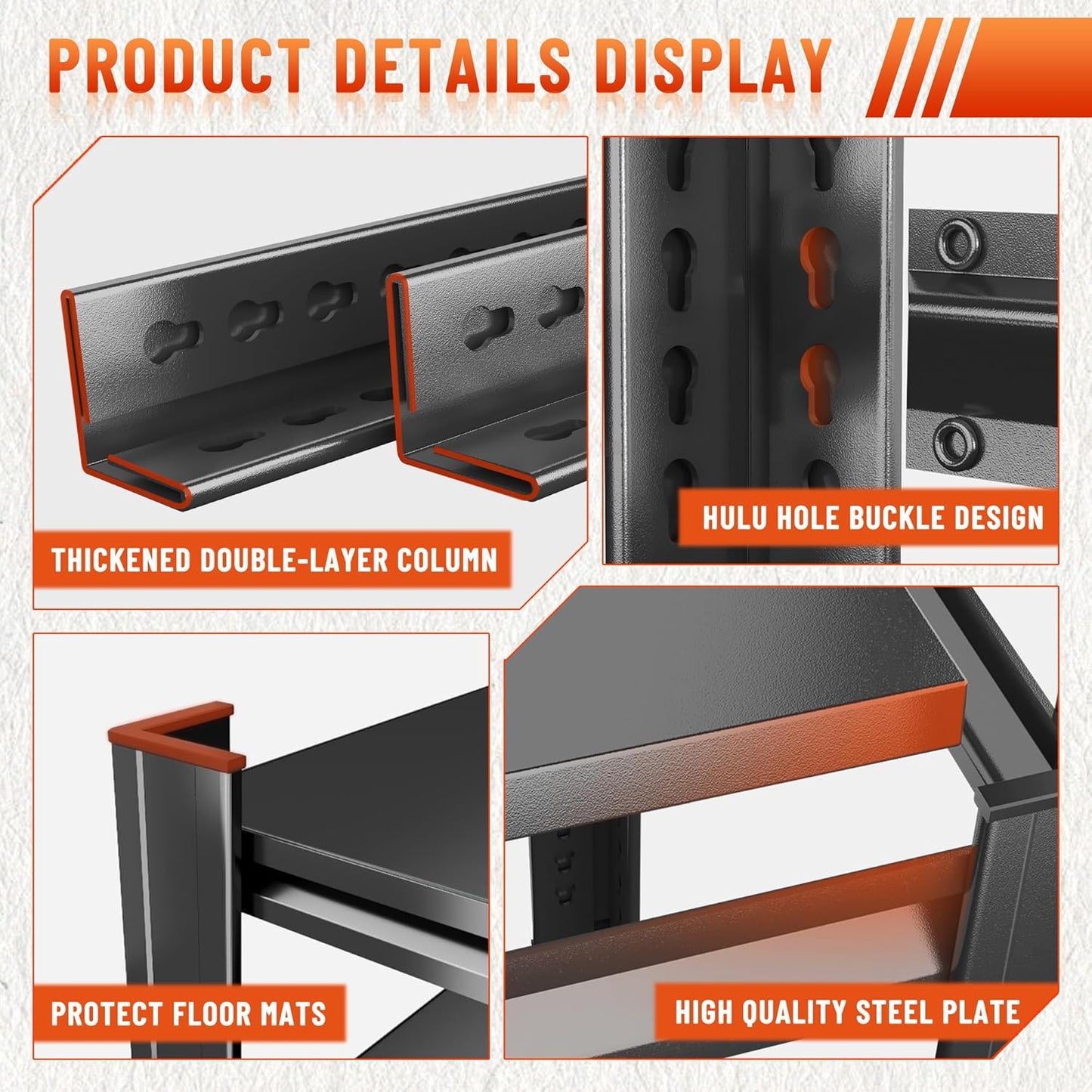 Heavy Duty 5-Tier Shelving Unit 2750LBS Capacity - Adjustable Steel Garage Shelves for Warehouse, Basement Storage(71''H x 35.4''W x 11.8''D)