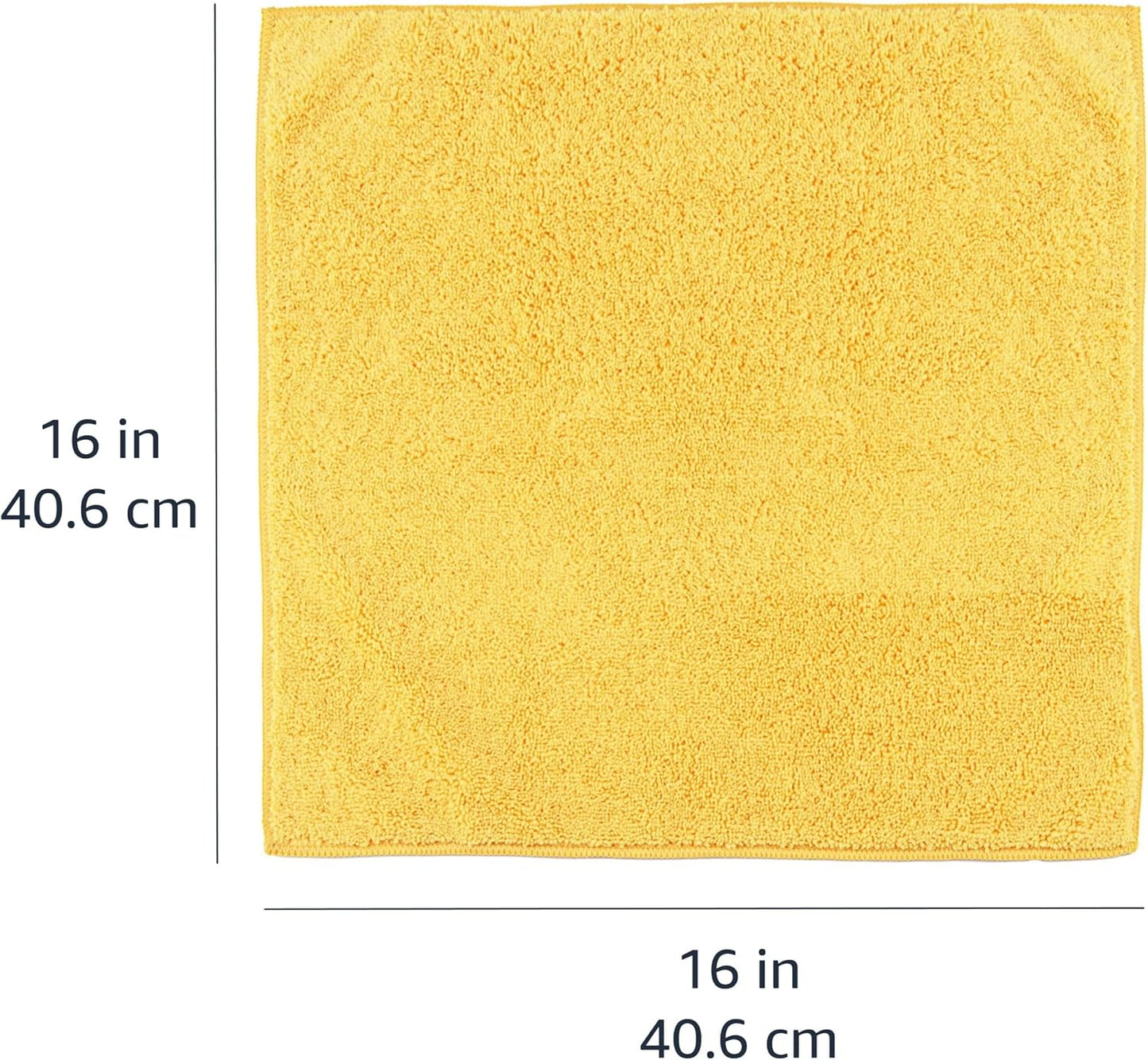 Amazon Basics Microfiber Car Drying Towels (3-Pack), Lint Free, Scratch Free, Highly Absorbent Drying Towel for Cars, 16" x 16", Yellow