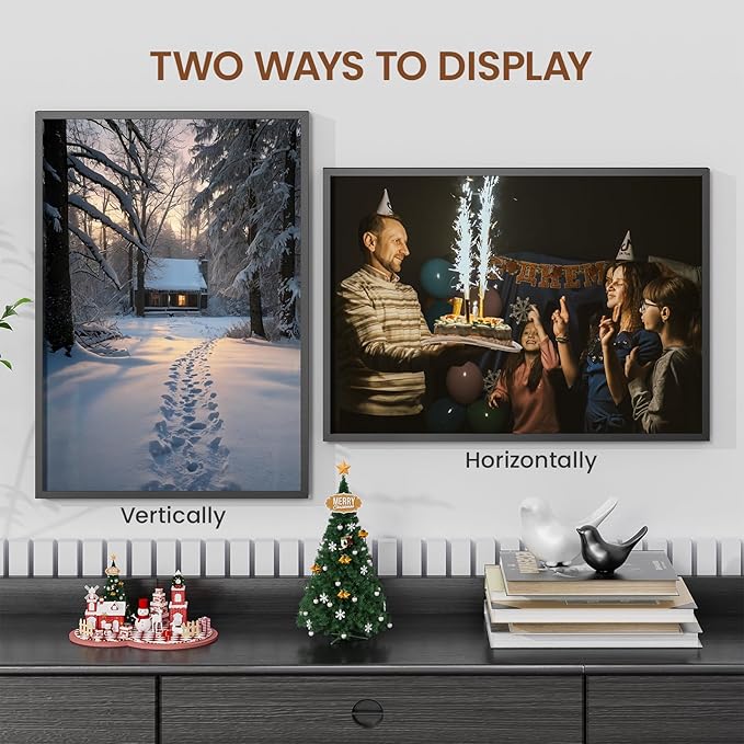 Heimlove 12x17 Metal Picture Frame,Black Aluminum Photo Frames-Real Tempered Glass,Wall Gallery Poster Puzzles Artwork frame Mounting Horizontally or Vertically Decor for Wall-3 Pack