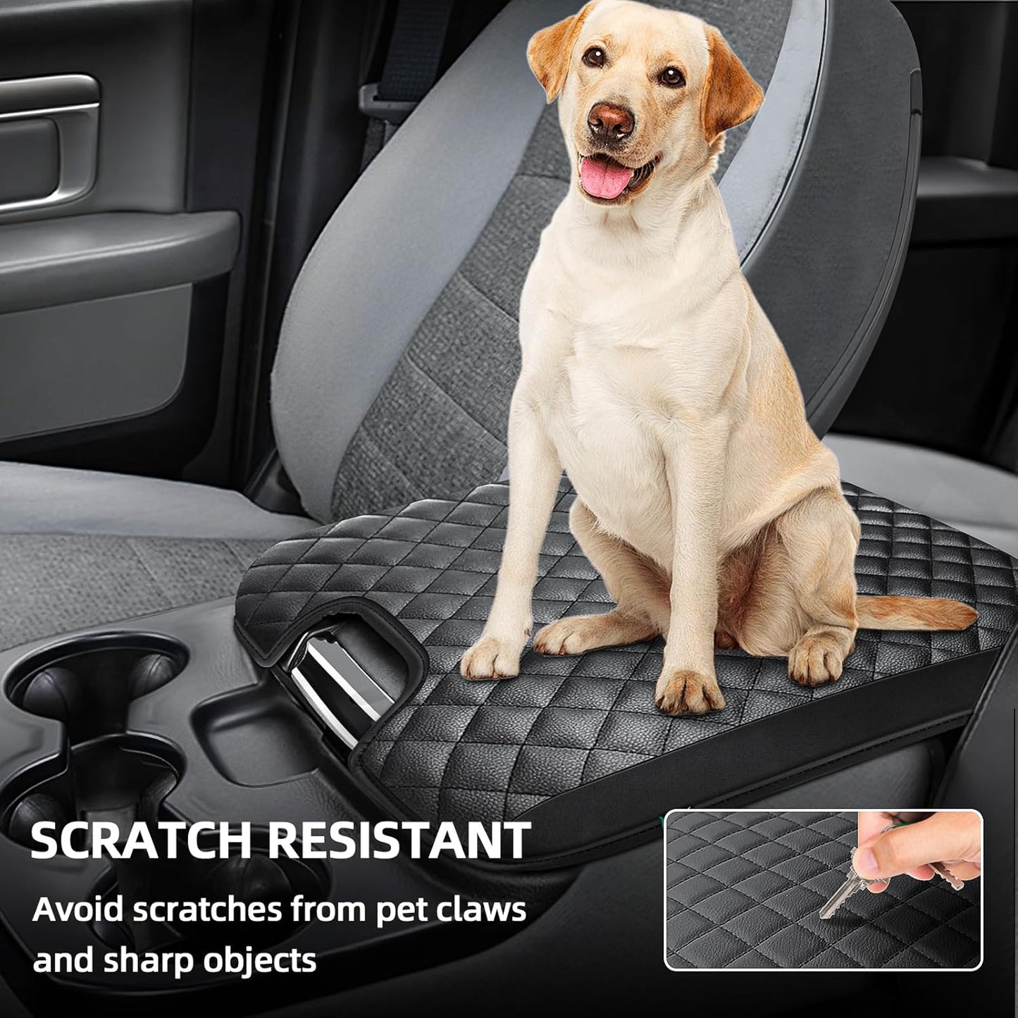 Center Console Cover Fit for 2013-2018 Dodge Ram 1500 & 2013-2023 Ram 2500/3500/1500 Classic Model for Jump Seat Console, Comfortable Armrest Cover Protector Customized Car Accessories