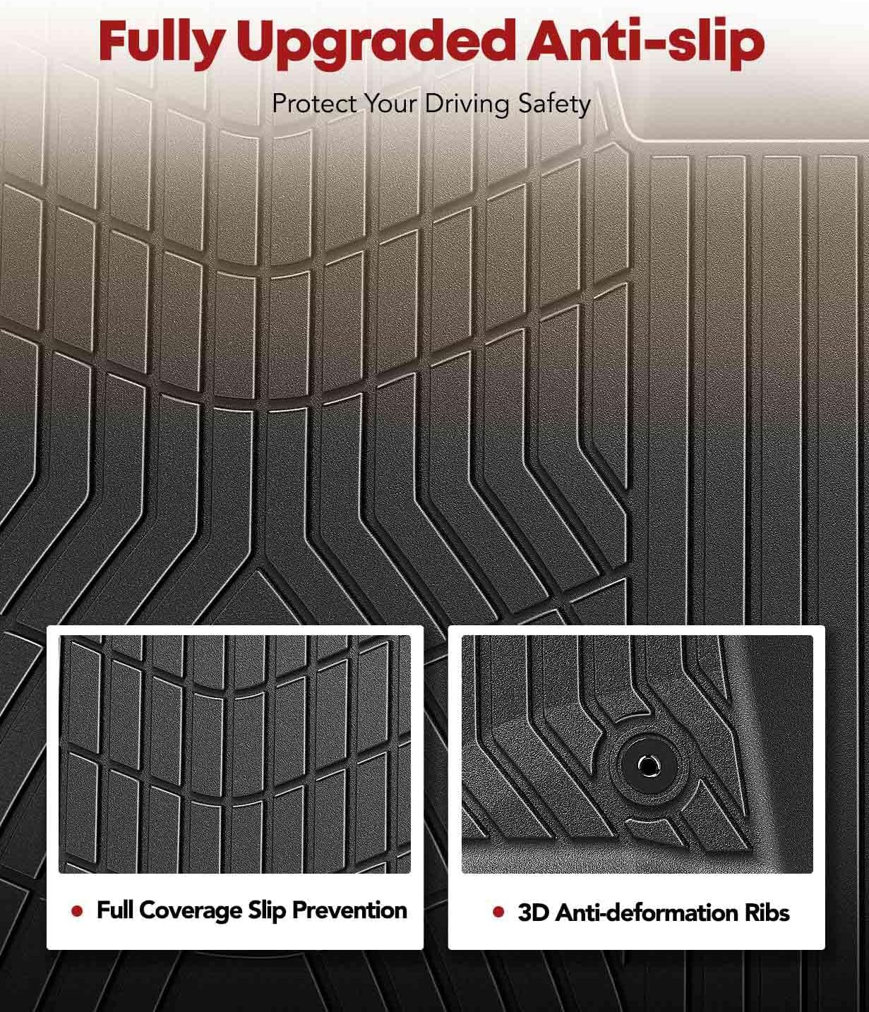 YHTAUTO Floor Mats Fit 2010-2014 Ford F-150 (SuperCrew/Crew Cab Built After 8/19/2010), TPE All Weather Floor Liner Odorless Custom Fit Car Mats, 1st 2nd Row F150 Accessories