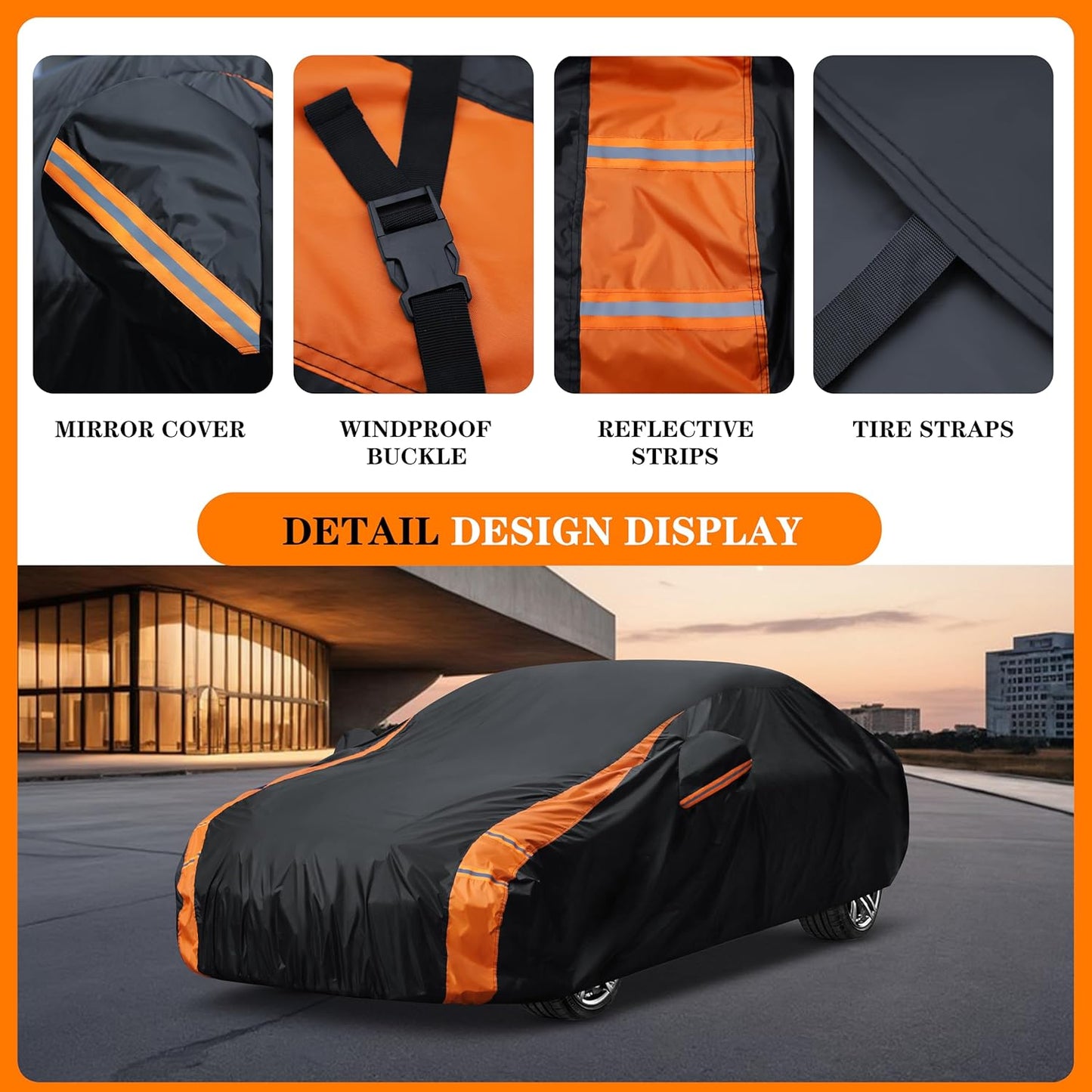 in Full Exterior Sedan Car Cover All Weather, Waterproof, UV Resistant, Dustproof, and Snowproof Fit Toyota Corolla/Prius, Honda Civic, Kia Forte, Nissan Sentra etc.Size A3