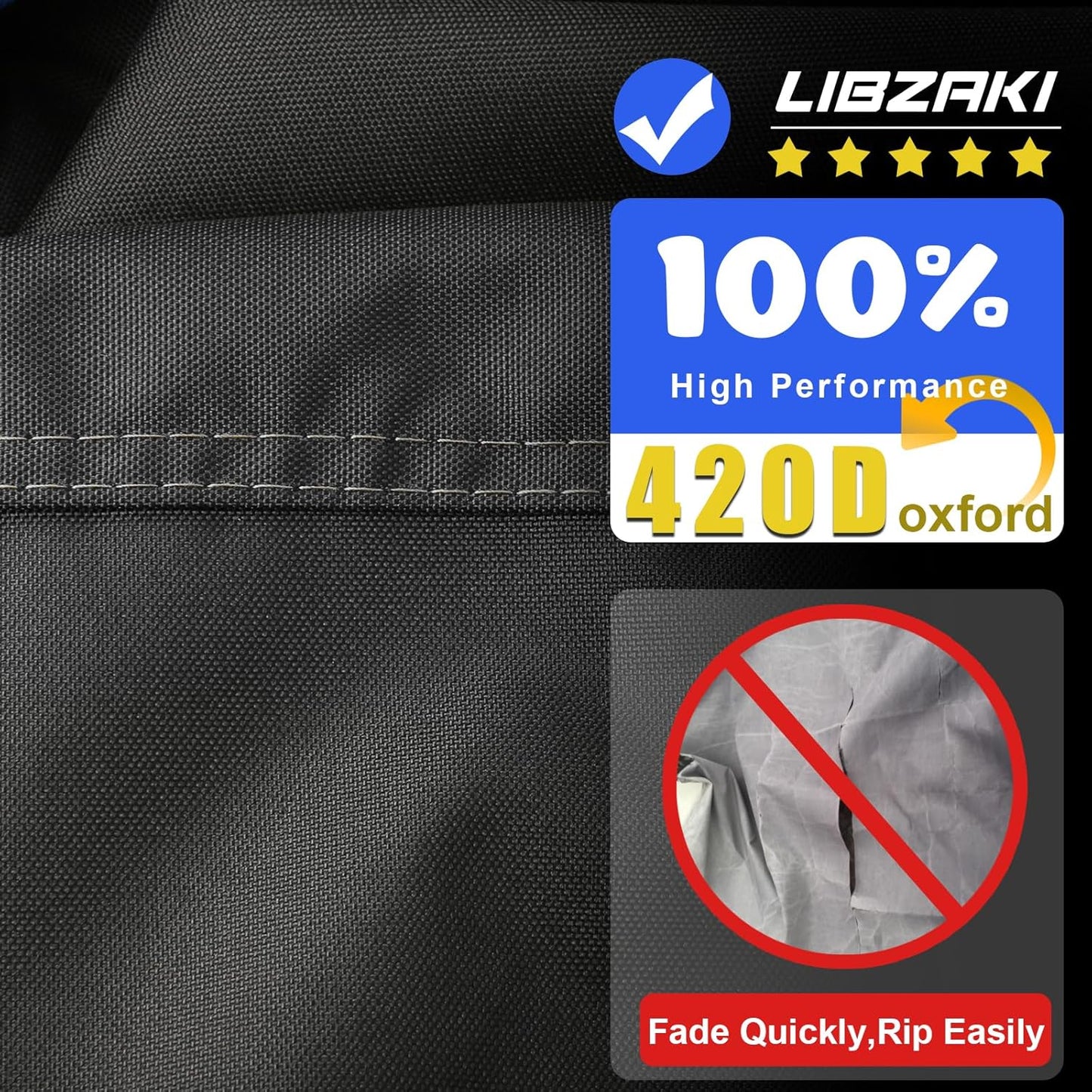 Motorcycle Cover 420D Heavy Duty All Season Universal Weather Waterproof Outdoor Protection 96" XXL Vehicle Cover/Black