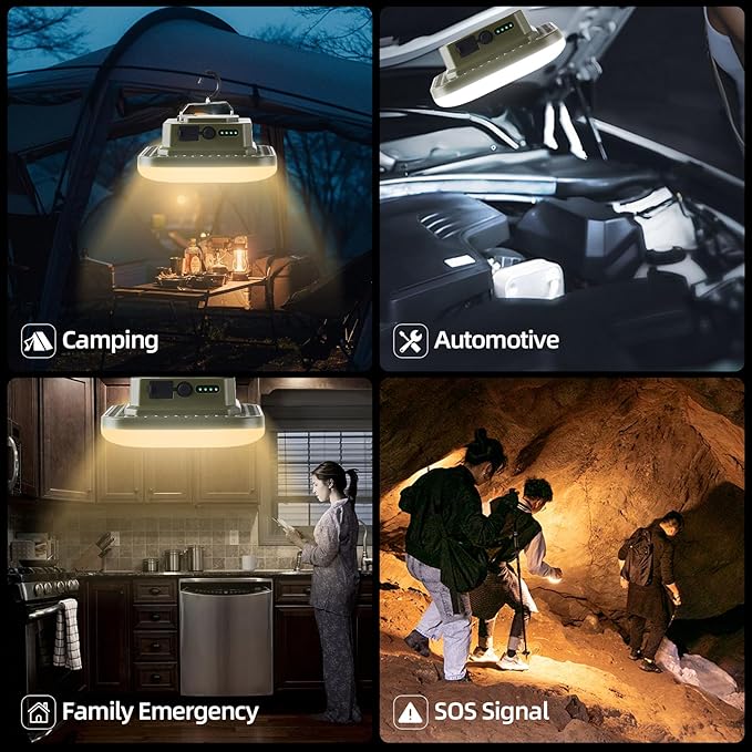 Portable Rechargeable LED Camping Lights for Hanging,Waterproof Outdoor Light,Super Bright Hanging Lanterns for Tents