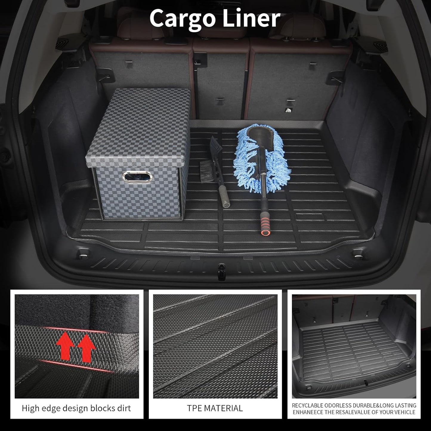 Floor Mats and Cargo Mat Set Fit for Honda Accord & Accord Hybrid 2023 2024 2025 TPE Car Mats Waterproof Heavy Duty Rubber Floor Liners Accord Accessories