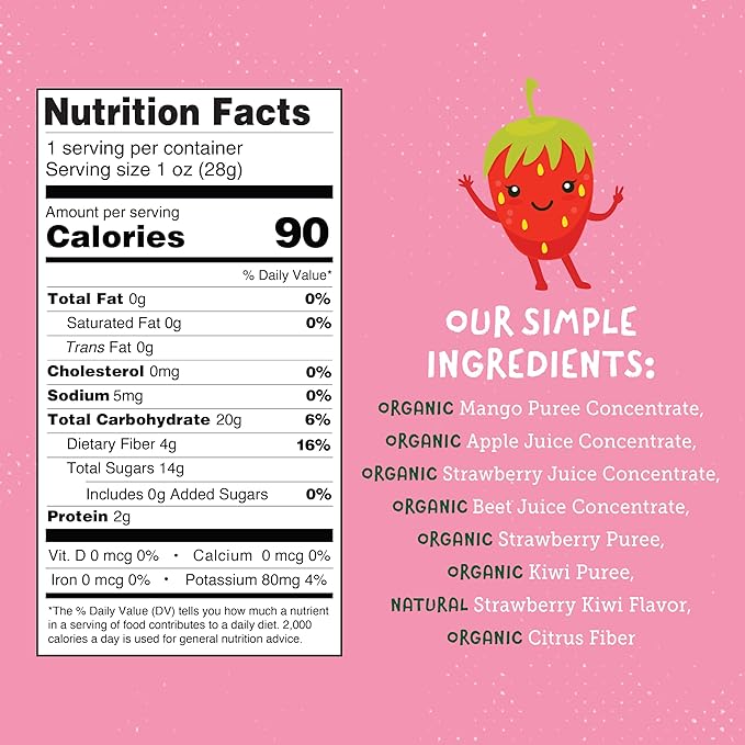 YOU LOVE FRUIT - KIWI BERRY All Natural Fruit Snacks, Healthy Snack Pack, Real Fruit! Gluten Free, Non GMO, Vegan, Low Carb, Low Fat, Kosher, Variety Pack, Great For Adding To Gift Box, 1.0 oz (Pack of 12)