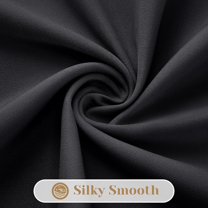 HOMEIDEAS Halloween Non-See-Through Black Privacy Sheer Curtains, 52 X 72 Inches Long 2 Panels Sheer Curtains Light Filtering Window Drapes for Bedroom Living Room