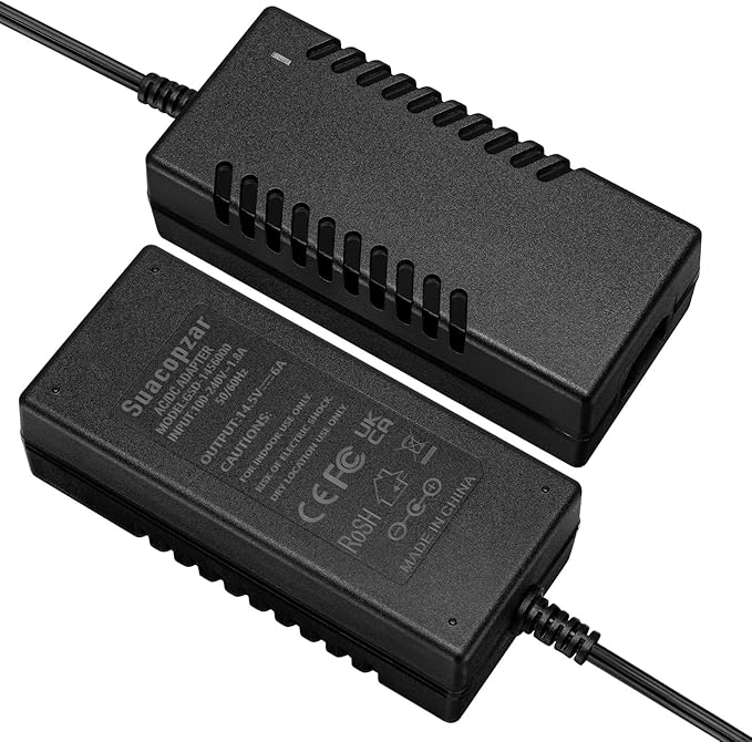 AC Adapter for 12V Refrigerator Freezer Fridge, DC14.5V AC 100-240V with 5.6ft AC Power Cord Power Cable for Car Refrigerator, 60W 80W 87W AC to DC Converter Power Supply for 12 Volt Fridge