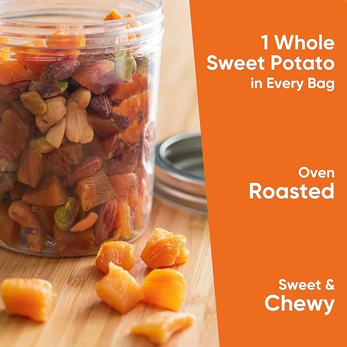 Yammy Dried Fruit Snack (Variety Pack of 9) No Sugar Added 1 Ingredient Healthy Snacks for Adults Kids, Sweet Potato Sticks, Freeze Dried Mango & Dragon Fruit Chips, Gluten Free Vegan Individual Packs