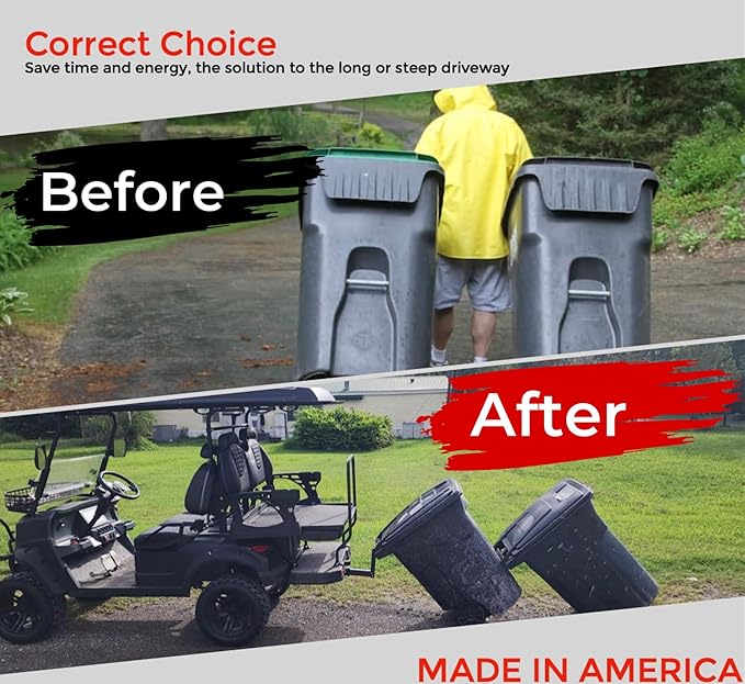 American-Made Premium Single Can Receiver Mounted Garbage Hook with Can Coupler - by Garbage Commander