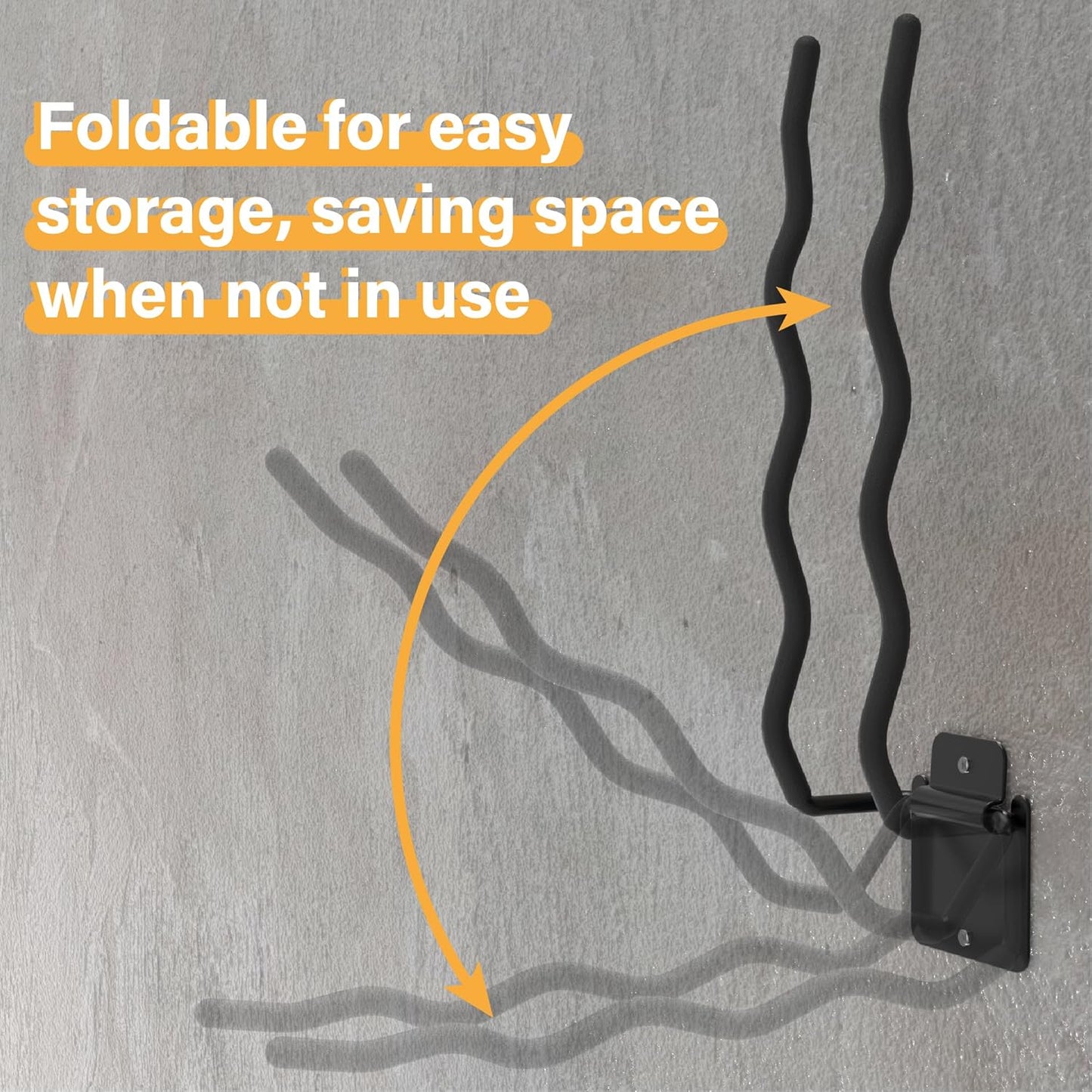 Heavy Duty Garage Hooks - 6 Pack Wave Hooks for Shovels, Chairs Tools - Durable 12" Ladder Hanger, Ideal for Garden, Garage, Yard Tool Organization