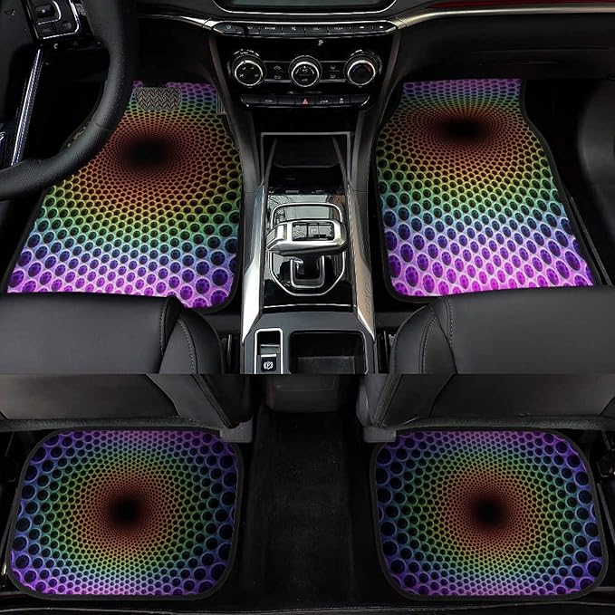 Personalized car mats 4 Pieces Custom Floor mats for Cars SUV Sedan Truck Van with Text and 3D Picture (Black with Red)
