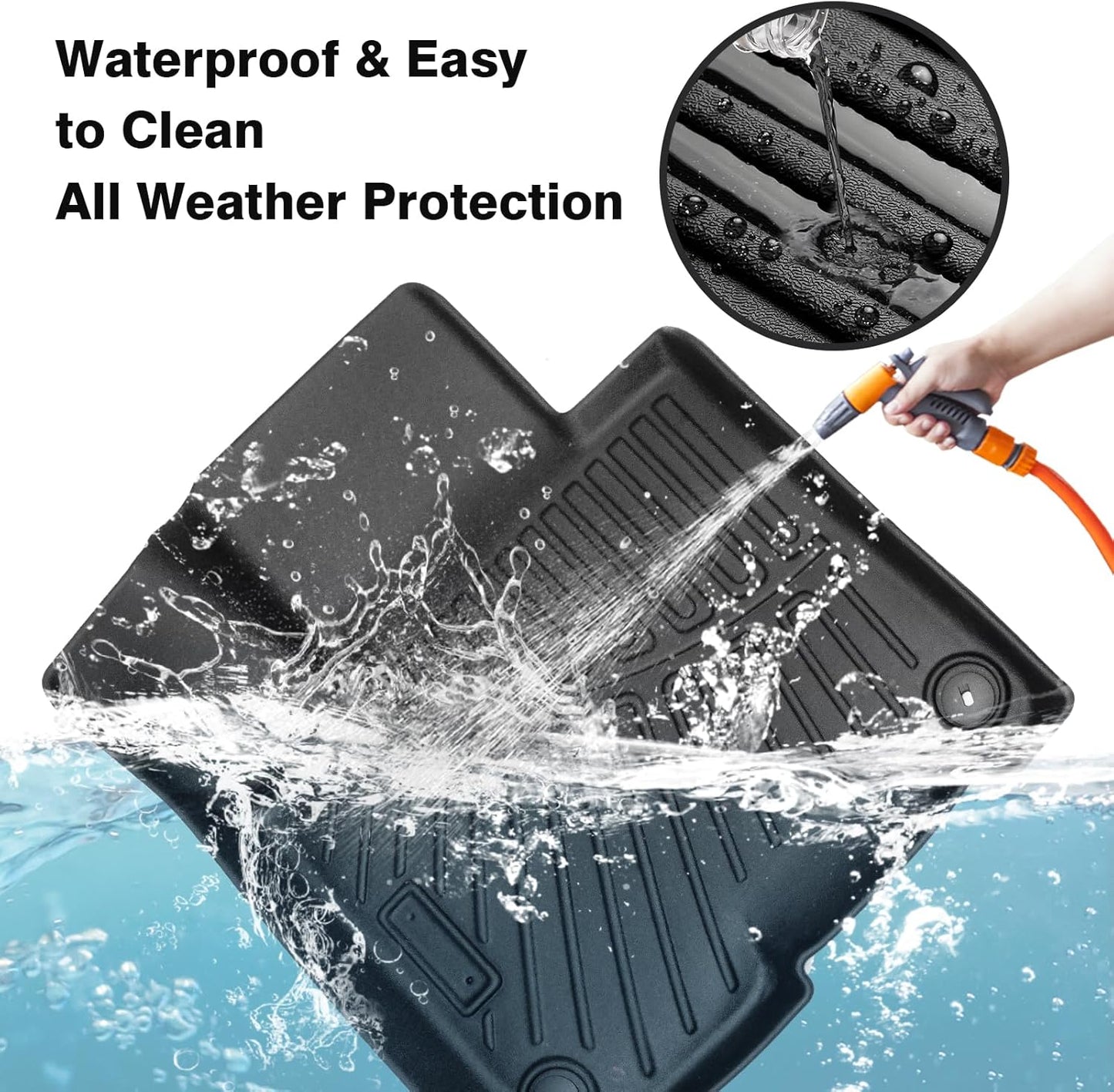 Powerty Floor Mats for 2023-2025 Kia Sportage Plug in Hybrid (PHEV) Accessories All Weather Floor Liner 3D TPE 1st & 2nd Row Floor Mat Heavy-Duty Floor Liners