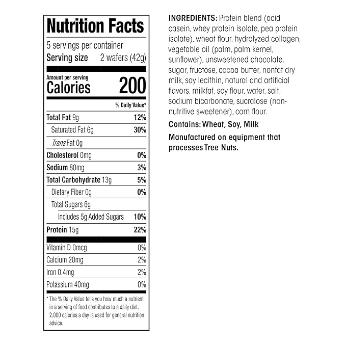 WonderSlim Protein Wafer Snack Bar, Mocha, 200 Calories, 15g Protein, 0mg Cholesterol (5ct)