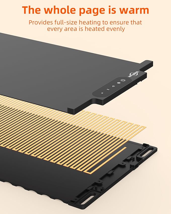 Electric Warming Mat for Food - Full Surface Fast Heating Silicone Tray with 3-Level Temperature, Auto-Off, Raised Feet for Table Protection, Versatile Warmer for Gatherings, Parties, Buffets, Black