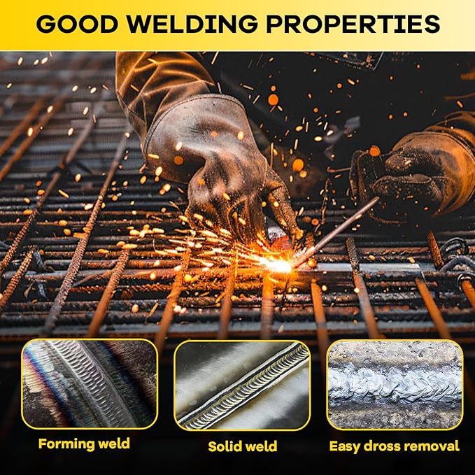 E6011 Welding Rods 1/8" 4.4LB - Carbon Steel Stick Electrodes with Low Spatter & Easy Slag Removal for ARC Welding, Home Repair, Construction