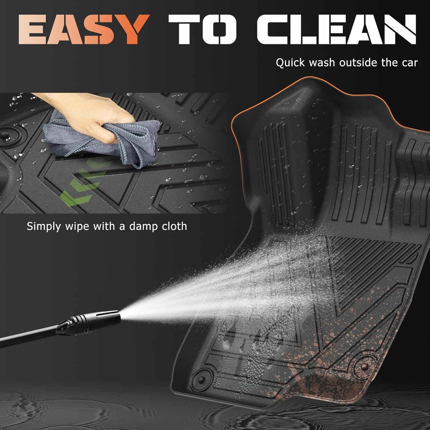 Car Floor Mats and Trunk Mat for 2024 Honda Prologue and Chevy Blazer EV with Cargo Liner All Weather TPE Anti-Slip Thicken Waterproof 1st & 2nd & Rear Cargo Liner for Honda Prologue Accessories