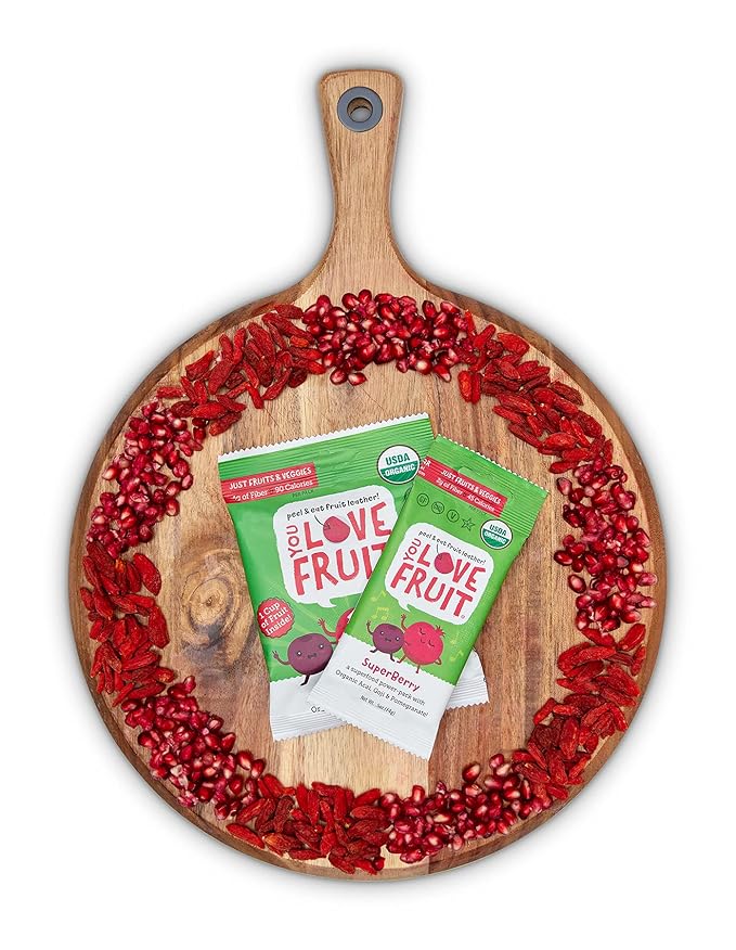 YOU LOVE FRUIT – SUPERBERRY All Natural Fruit Snacks, Healthy Snack Pack, Real Fruit! Gluten Free, Non GMO, Vegan, Fiber packed, Low Fat, Kosher, Variety Pack, Great For Adding To Gift Box, 1.0 oz (Pack of 12)