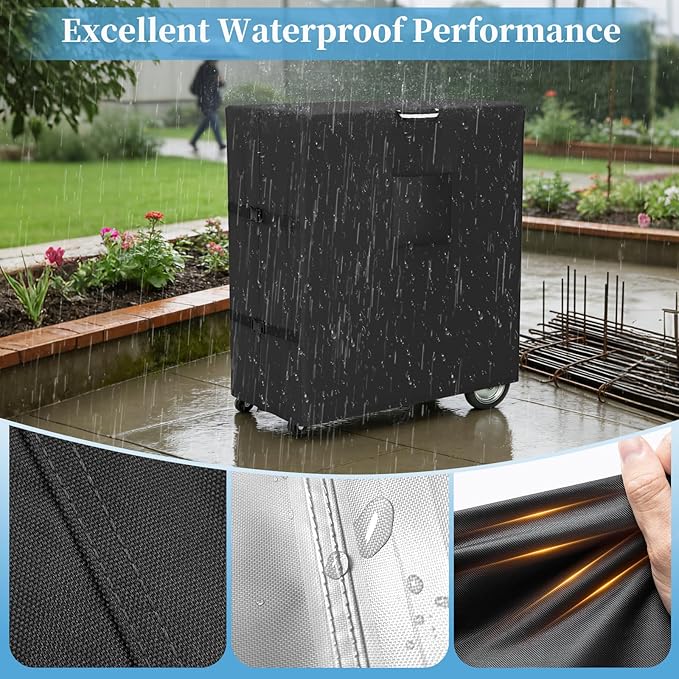 COSHNIBI Welding Cart Cover,Heavy Duty 3 Layers Welder Cart Covers,Suitable for Tig Mig Welder Carts & Plasma Cutter Rolling Welding Carts,37" L x 18" W x 47" H(Cover Only)