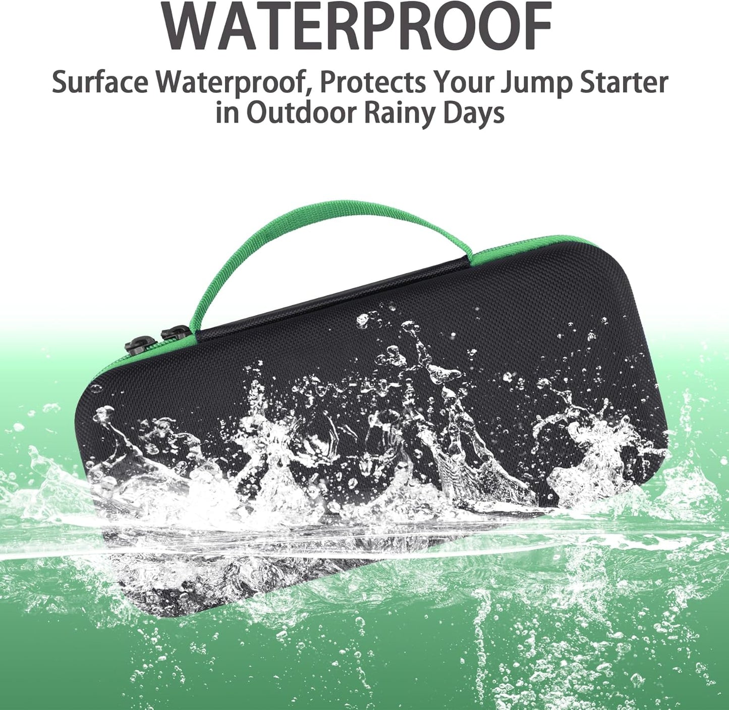 Aenllosi for HULKMAN Alpha85/Alpha85S/Alpha Pro Jump Starter Hard Carrying Case, Black+Green (Case Only)