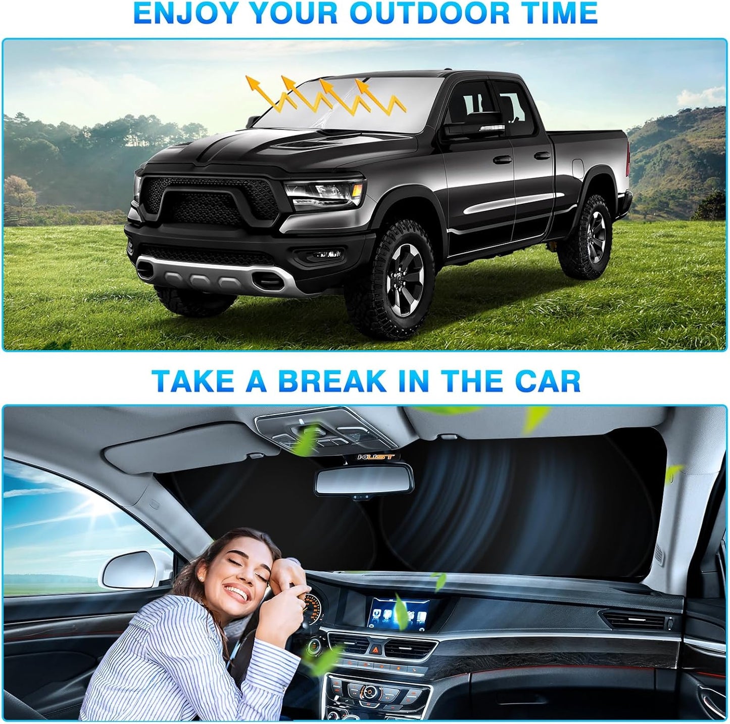 KUST Windshield Sunshade for Nissan Murano 2025 2026 (SV, SL, and Platinum) Accessories Sun Shade Window Sun Visor Protector Foldable Blocks UV Rays Keep Your Car Cooler