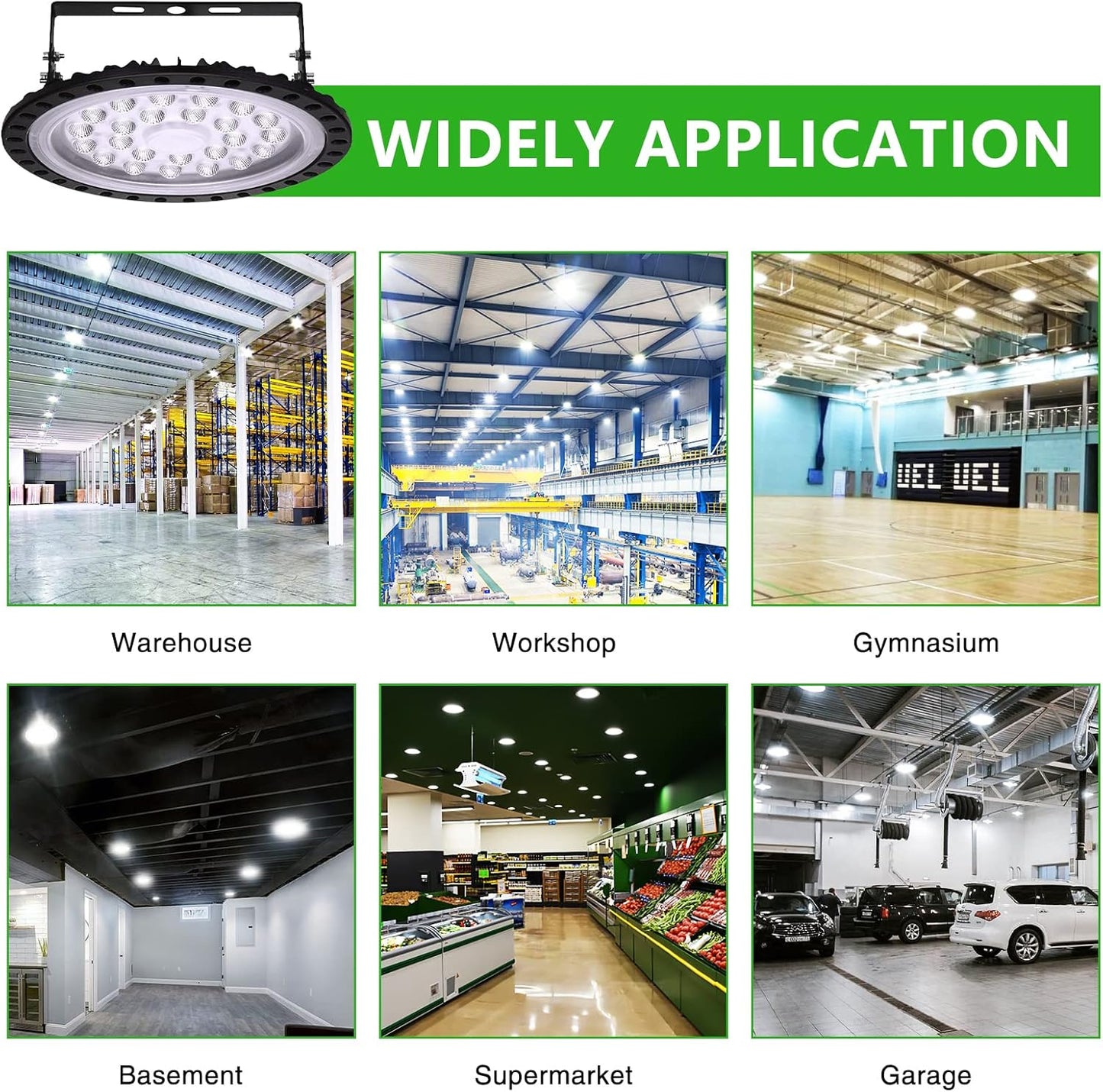 Viugreum 10 Pack 100W UFO LED High Bay Light, 10000LM 6500K Daylight White Led Bay Light Fixtures, IP65 Waterproof Commercial Warehouse/Workshop/Wet Location Area Light