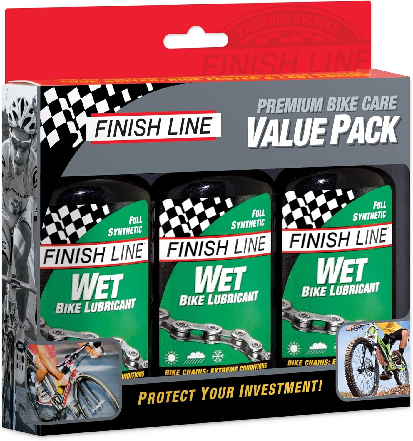 Finish Line Cross Country Wet Lube (Pack of 3), 4-Ounce