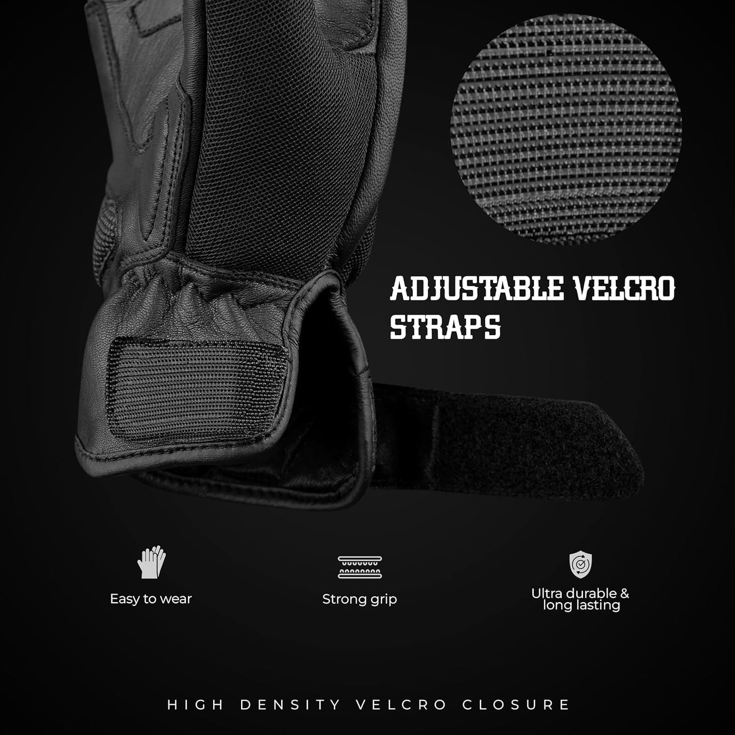 J.A.G. Motorcycle Gloves - Premium Leather Perforated Motorcycle Gloves for Men with Knuckle Protection | Touchscreen Motorbike Riding Gloves