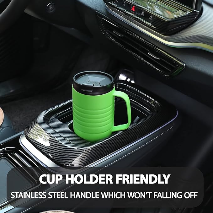 HAUSHOF 24 oz travel mug with Handle, Stainless Steel Vacuum Insulated Coffee mug, Double Wall with Leakproof Lid, BPA Free