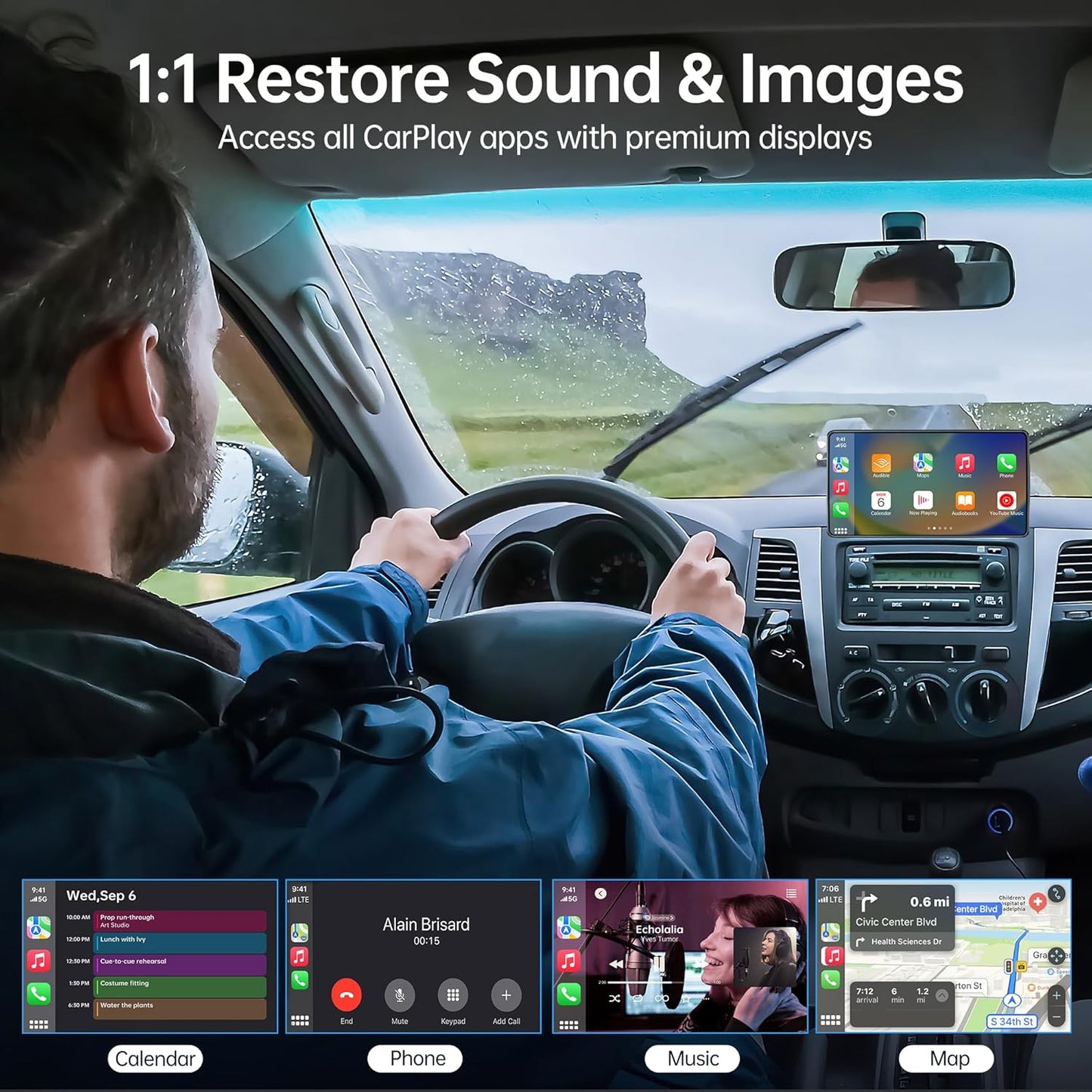 Wireless CarPlay Adapter for iPhone, Converts Wired to Wireless CarPlay Dongle 2024 Upgrade Zero Latency Plug & Play fit for Cars from 2017 & iOS 10+