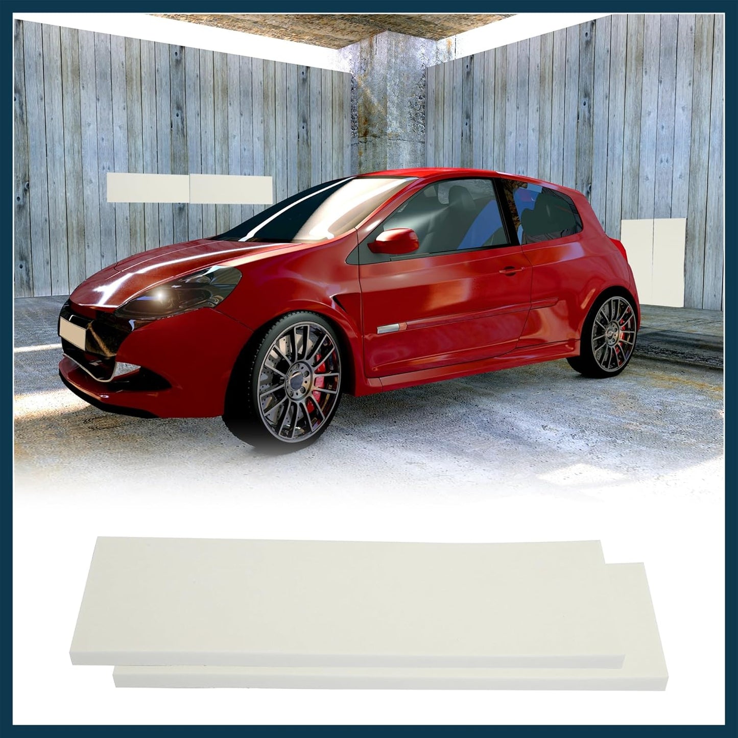 400x120x15mm 2pcs Car Garage Wall Guard Door Bumper Protector Anti Collision Waterproof White Automotive Parts