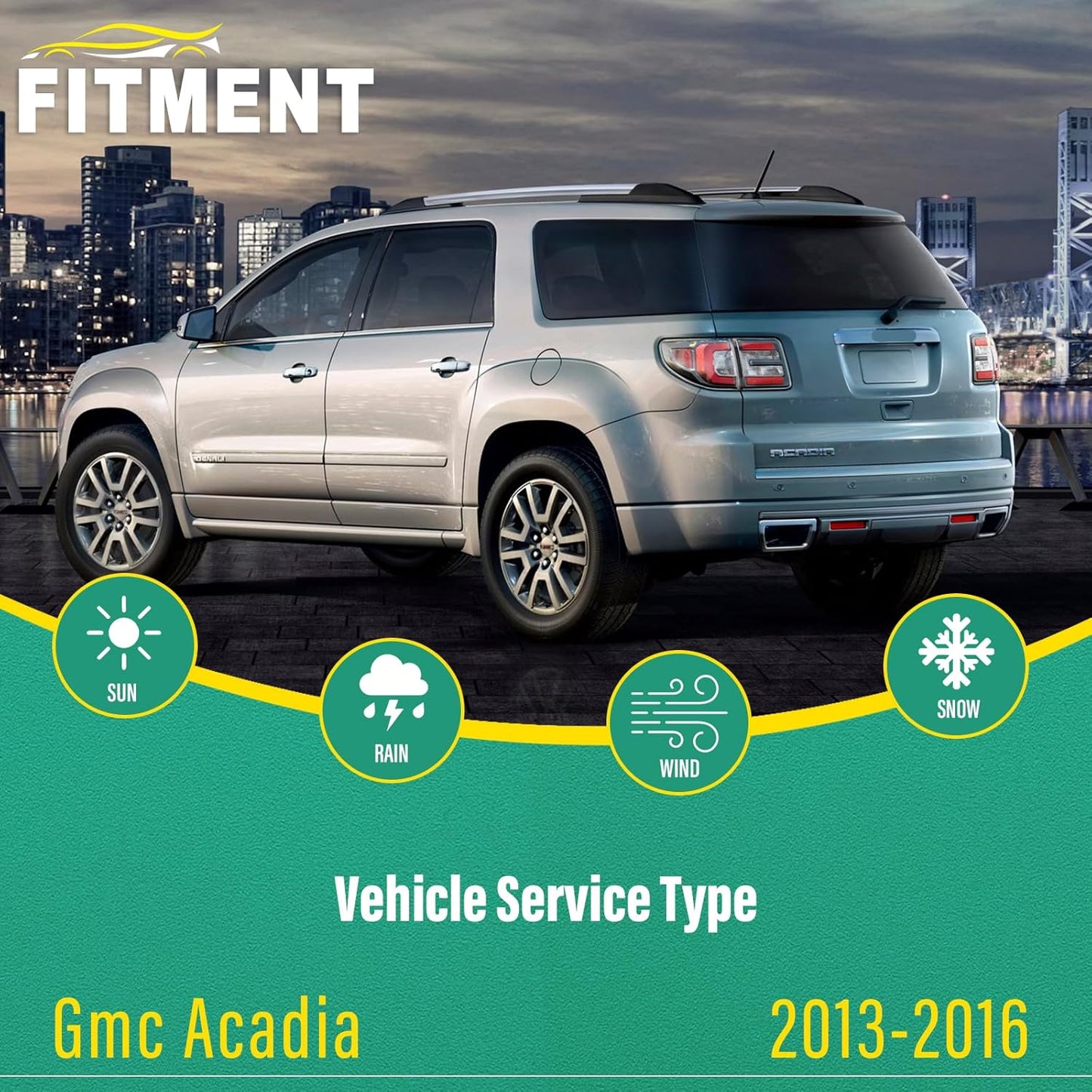 24" 21" 11" Windshield Wiper Blades Replacement for GMC Acadia 2013 2014 2015 2016 Premium All Weather Front Rear Wipers Set - OEM Quality (Pack of 3)