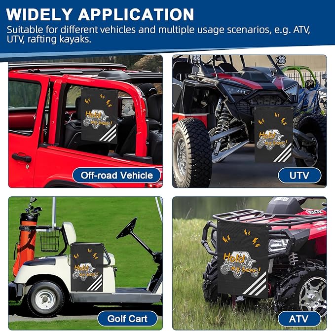 UTV Accessories ATV Trash Bag Hanging Special Design Patterns Off Road SXS, RZR, Compatible With Can-Am, Cfmoto, Teryx, Kawasaki, Golf Cart, Arctic Cat Boat Trash Can, Side By Side Accessories
