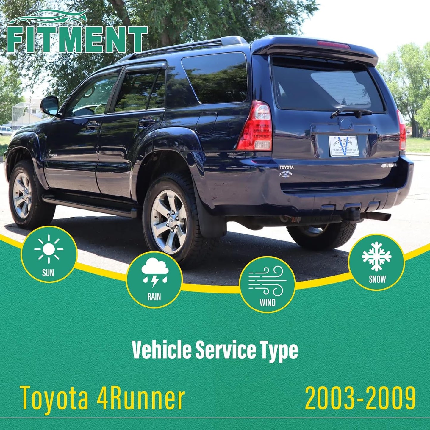 22" 20" 12" Windshield Wiper Blades Replacement for Toyota 4Runner 2003 2004 2005 2006 2007 2008 2009 4 Runner Premium All Weather Front Rear Wipers Set - OEM Quality (Pack of 3)