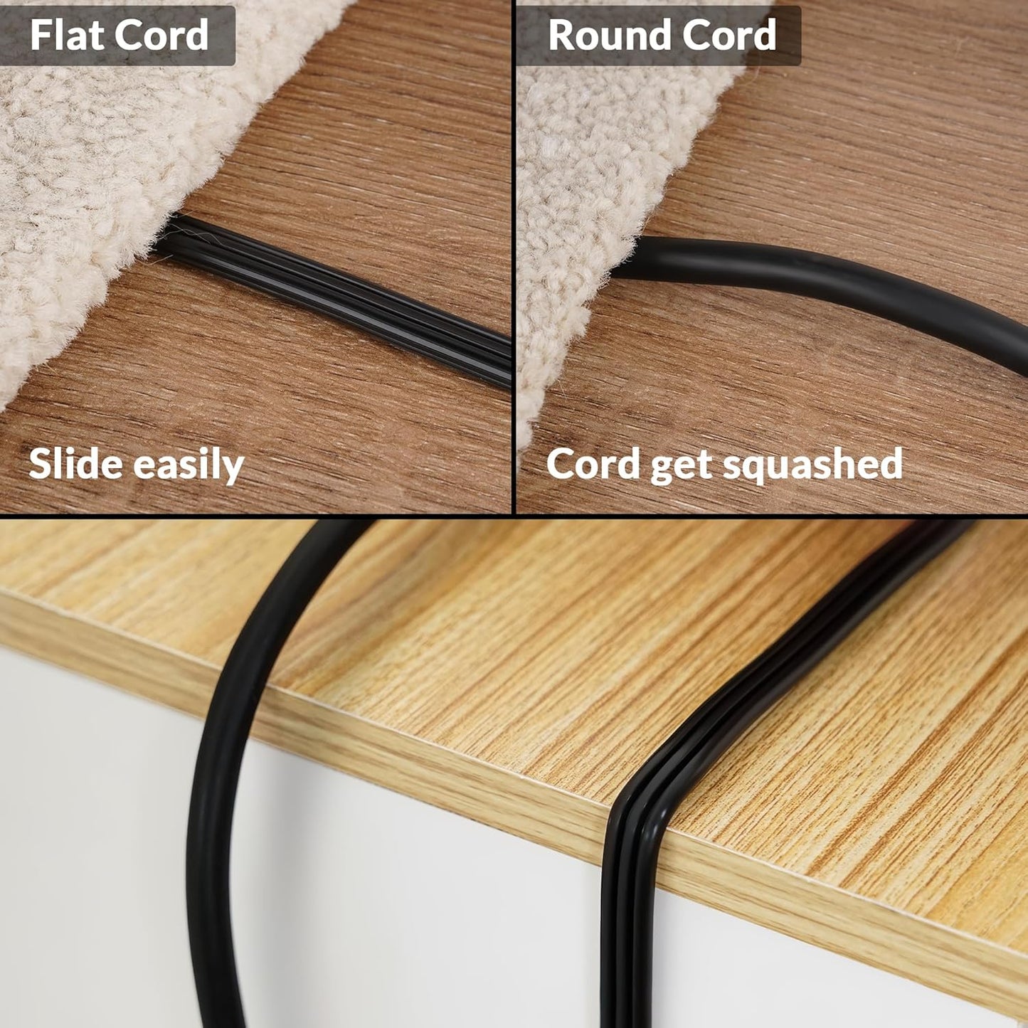 Elecan Flat Plug Extension Cord 20 Ft with Slim Space-Saving Plug Design, Thin Flat Cable Low Profile Power Cord 3 Prong Grounded Wire, 16 Gauge 13 A/125 V-Black-ETL Certified