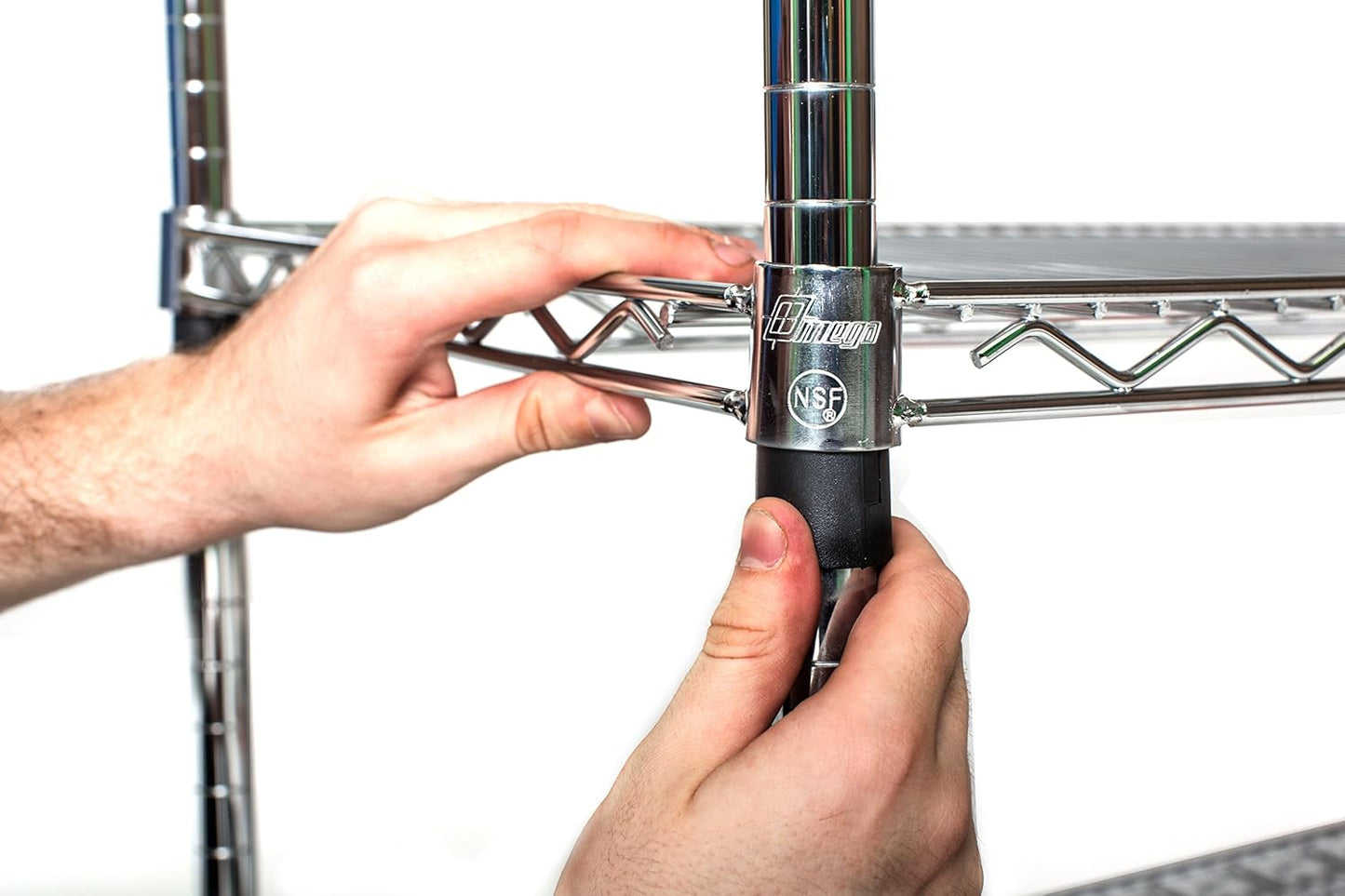 Omega 18" Deep x 72" Wide x 74" High 3 Tier Chrome Starter Shelving Unit