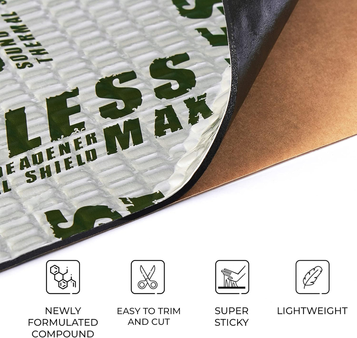 Siless Max 120 mil (3mm) 30 sqft Car Sound Deadening mat - Butyl Automotive Sound Deadener - Noise Insulation and Vibration Dampening Material (30 sqft)