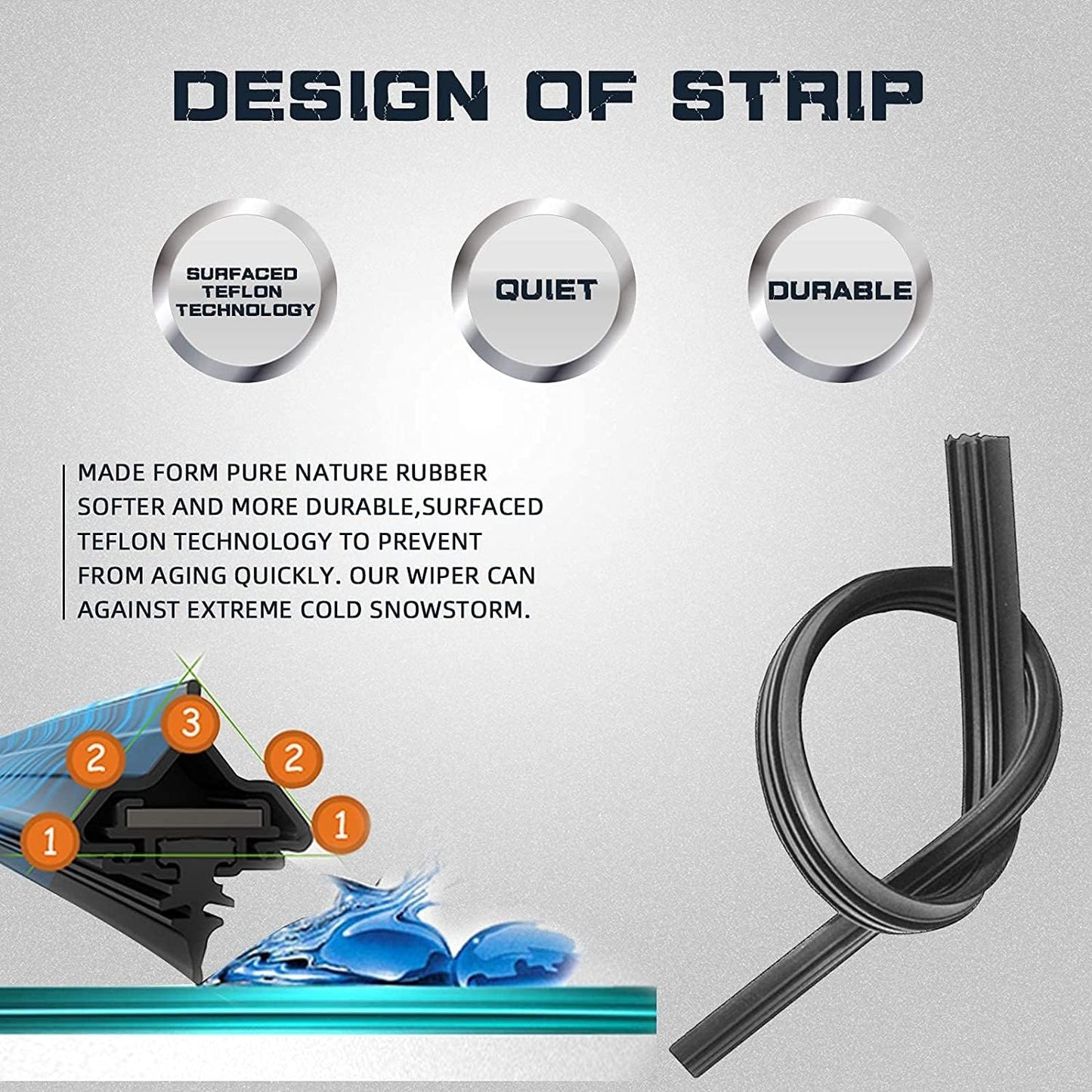 AUTOBOO 28"+20" Windshield Wipers with 16" Rear Wiper Blade Replacement for Toyota Sienna 2011-2017 2018 2019 2020 -Original Factory Quality (Pack of 3)