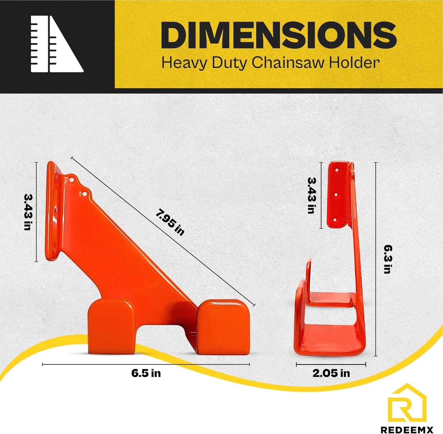 2 Pack Heavy Duty Chainsaw Wall Mount Holder – Chainsaw Hanger Rack for Garage Organization – 150lbs Capacity, Anti-Scratch Pads, 10 Gauge Steel, Storage for Chainsaw Accessories and Tools