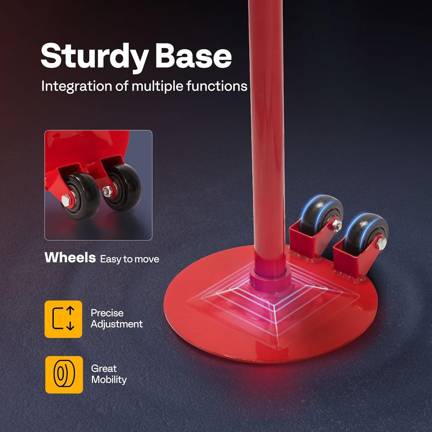 SPECSTAR Movable Underhoist Support Stand, 3/4 Ton 1650Lbs Capacity Jack Stand Lifting from 52 to 76 Inch with Replaceable Saddle and Steel Base