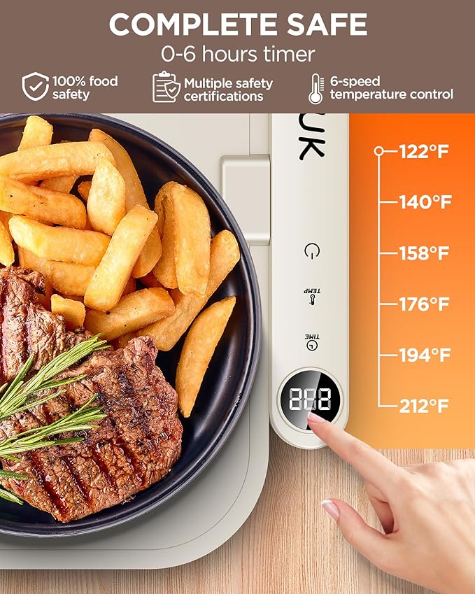 2025 Upgrade Electric Warming Tray,Food Warming Mat,Food Heating Mat for Countertop, 6 Temperature Modes, Auto Shut-Off,Removable, Washable,for Versatile Food Warmer for Parties (Beige)