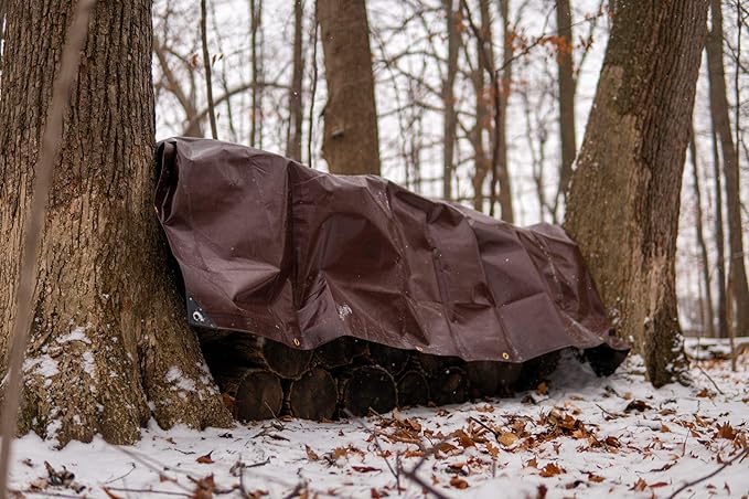 WHITEDUCK 14x16 Tarp 16 MIL Heavy Duty Poly Tarp Waterproof UV Resistant, True to Size, Rust-Proof Grommets, Tear & Rip Resistant, Extra Thick, Camping, Construction, Boat & Equipment Cover
